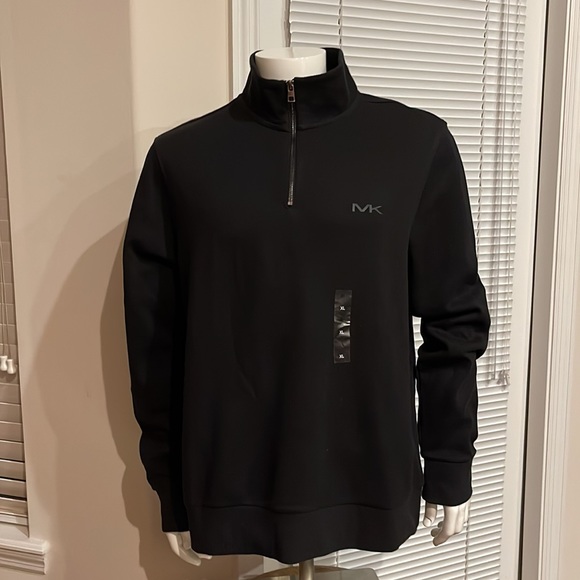 Michael Kors 1/4 Zip Long Sleeve Logo Pullover - XL in Black OR White - Picture 4 of 13